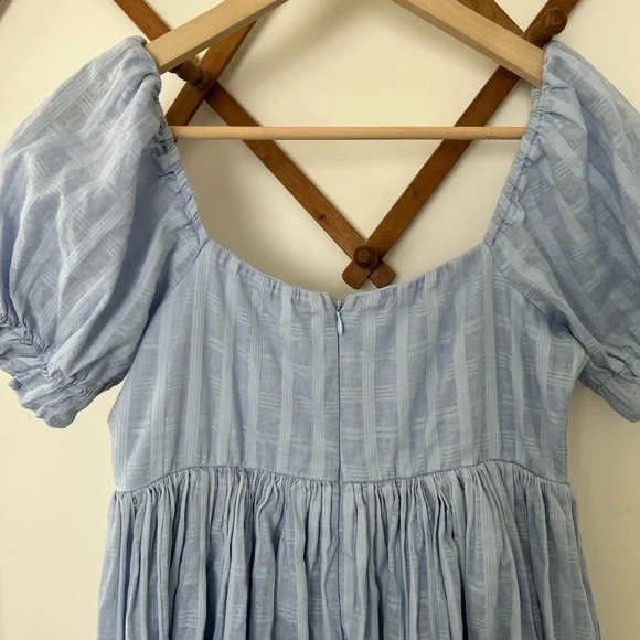 Altar'd State Sky Blue Mini Dress with Puff Sleeves - Picture 6 of 6